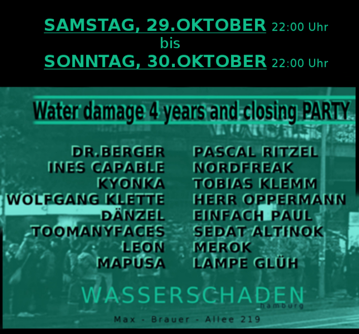 Water damage 4 years and closing party